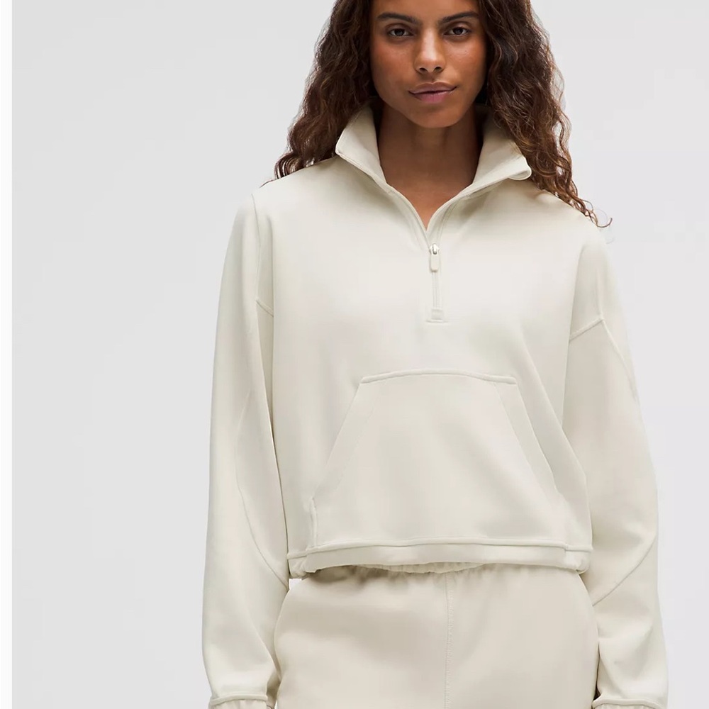 Lululemon Athletica Cream Quarter-Zip Sweatshirt
